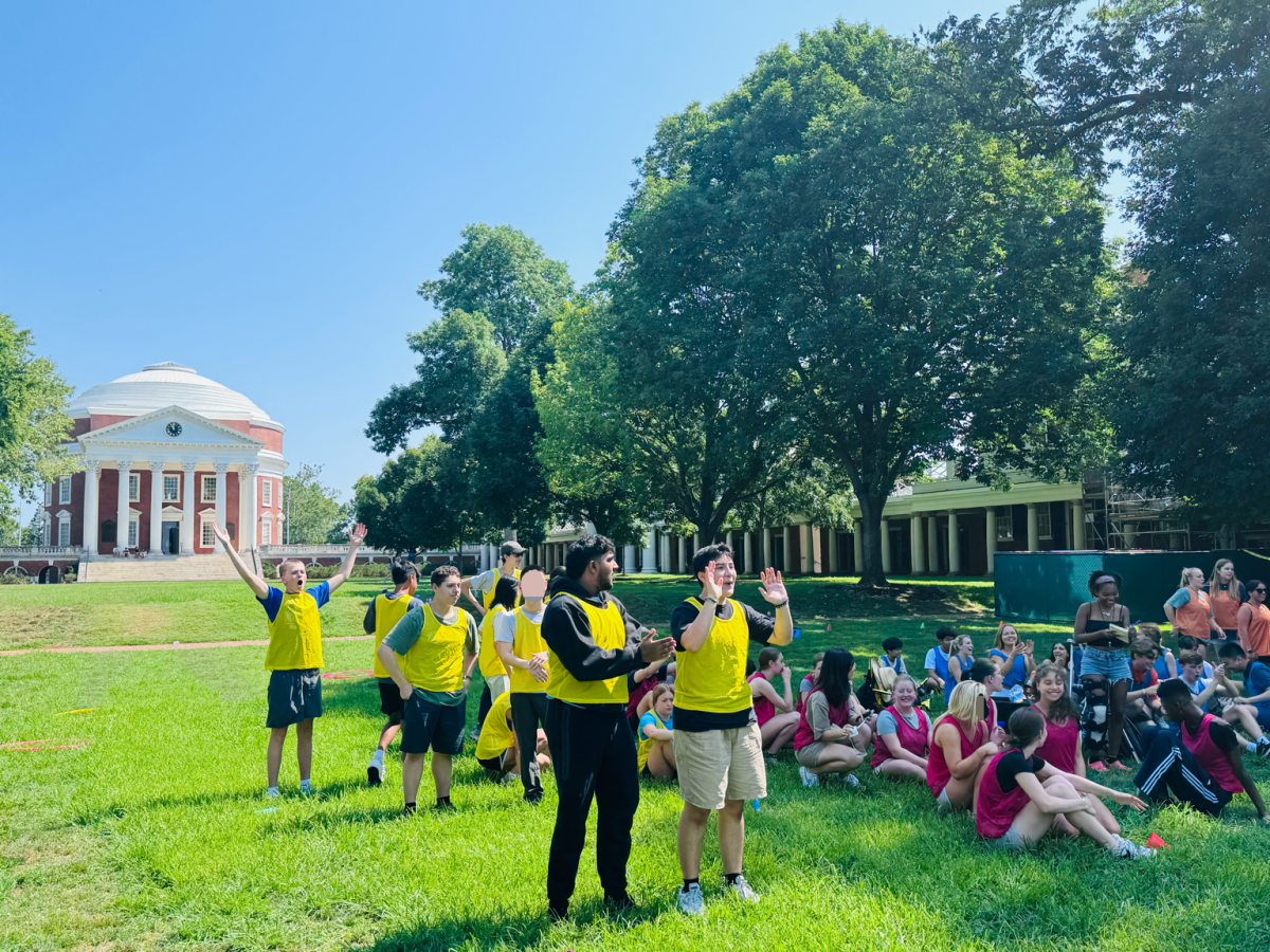 Students cheer during games on the Lawn.